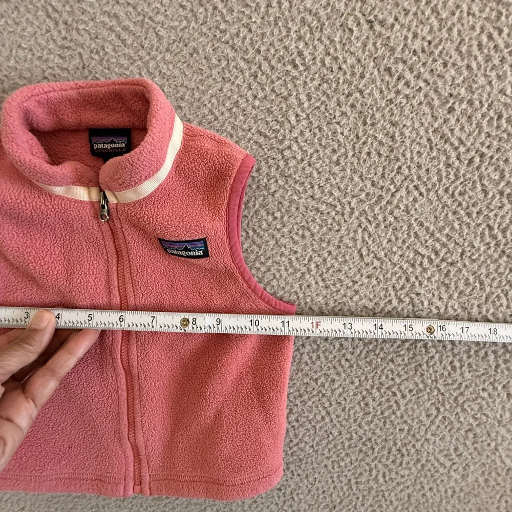 Patagonia Synchilla Fleece Vest Pink Full Zip Kids 12-18M Outdoor Outerwear